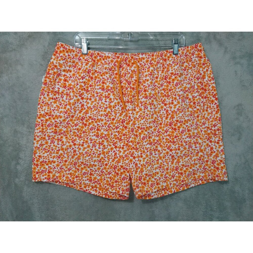 Birddogs Shorts Mens 3XL Orange Floral Captain Crack Sparrow Swim Trunks